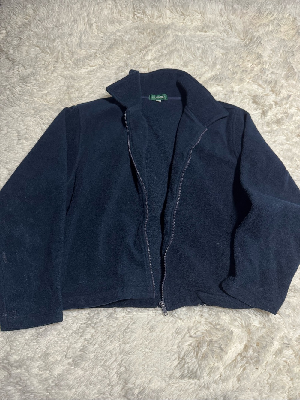 Giordano Navy Blue Fleece Full Zip Jacket Size XL